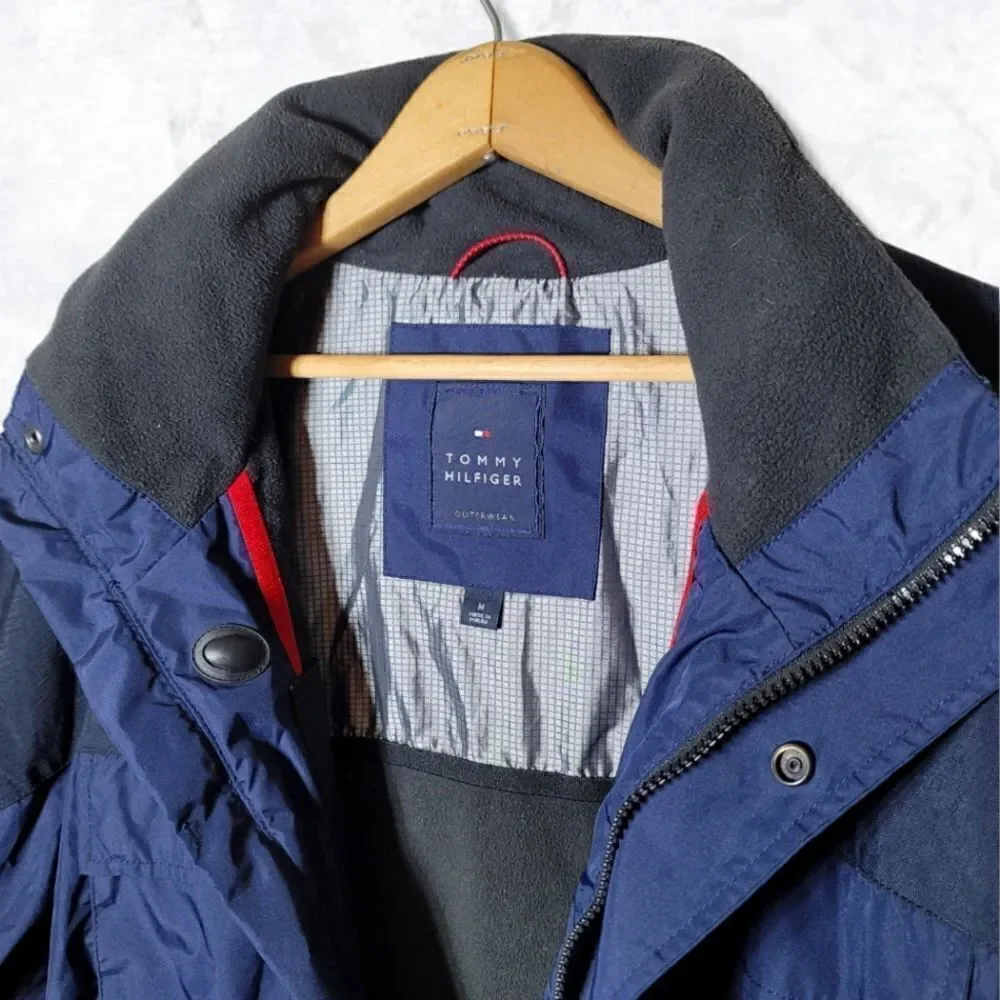 Tommy Hilfiger Performance Blue Hooded Windbreaker Winter Coat